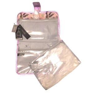 Tahari Travel Organizer Cosmetic Make Up Bag Hanging Clutch Bottle Pouch New